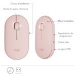 Teclado rosado Logitech con mouse inalámbrico - Imagen 4