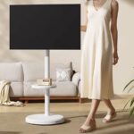 Soporte TV con ruedas vertical y horizontal blanco 42 pulgadas - Imagen 2