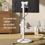 Soporte TV con ruedas vertical y horizontal negro 42 pulgadas - Imagen 8
