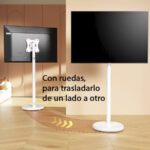 Soporte TV con ruedas vertical y horizontal negro 42 pulgadas - Imagen 4