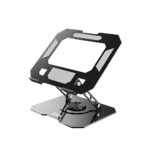 Soporte Notebook Giratorio aluminio negro ajustable 17"