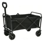 Carrito Camping Plegable Multiuso 100kg Ruedas 360° Negro