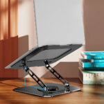 Soporte Notebook Giratorio aluminio negro ajustable 17" - Imagen 3
