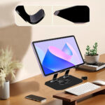 Soporte Notebook Giratorio aluminio negro ajustable 17" - Imagen 4