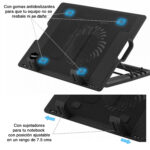 Ventilador base notebook pasacables Newo NW-638B - Imagen 5