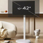 Pedestal TV blanco vertical y horizontal 10 a 42 pulgadas, ARMADO - Imagen 3