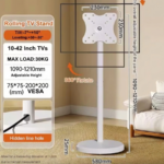 Pedestal TV blanco vertical y horizontal 10 a 42 pulgadas, ARMADO - Imagen 5