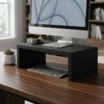 Alzador de Monitor Melamina Negra 30x20x10cm - Imagen 5