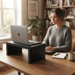 Alzador de Monitor Melamina Negra 30x20x10cm - Imagen 6