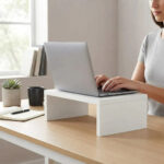 Alzador de Monitor Melamina Blanca 30x20x10cm - Imagen 4