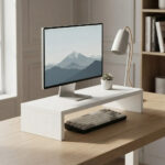 Alzador de Monitor Melamina Blanca 30x20x10cm - Imagen 5
