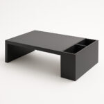 Alzador de Monitor con Organizador Melamina Negra