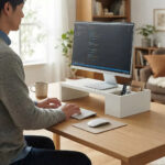 Alzador de Monitor con Organizador Melamina Blanca - Imagen 5