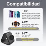 Cargador inalámbrico 3 en 1 para Apple Watch iPhone Airpods - Imagen 4