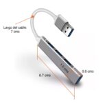 Hub USB 3.0 de 4 puertos Macbook Notebook A-809 - Imagen 3