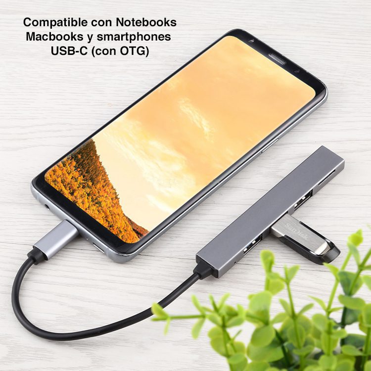 Hub USB C con 3 puertos USB 3.0 y lector SD - Imagen 6