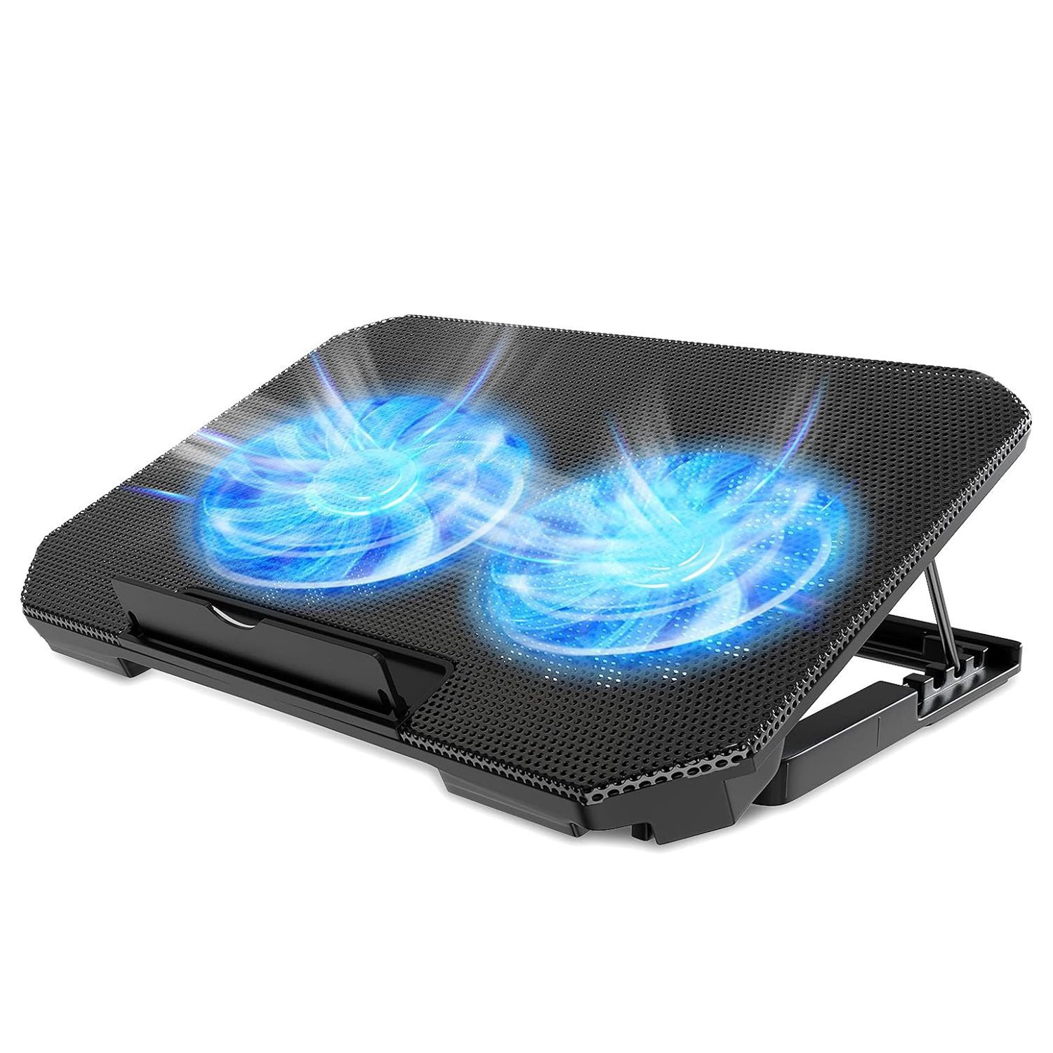 Ventilador-Notebook-con-2-ventiladores---Base-Altura-Ajustable Ventilador notebook Base 2 ventiladores NW-638F - Imagen 1