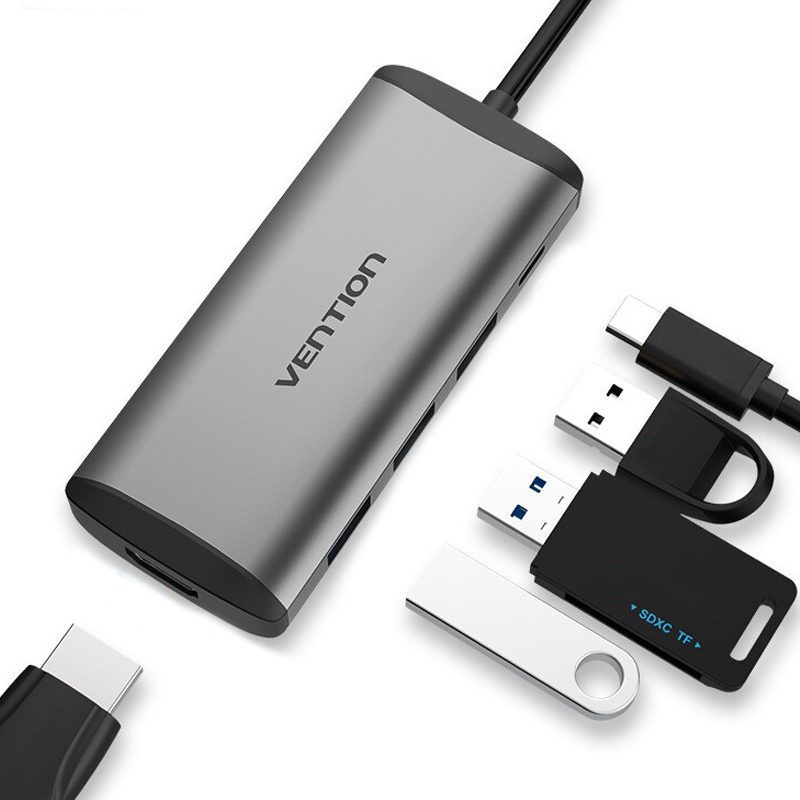 Adaptador USB C a HDMI y USB 3.0 Vention - Imagen 1