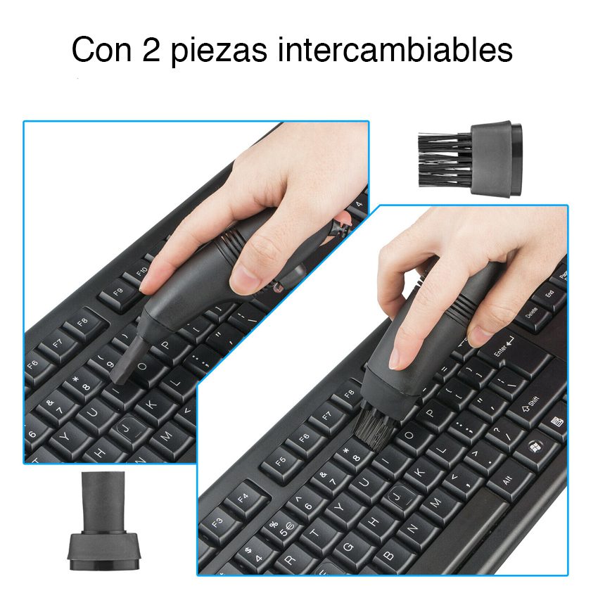Aspiradora USB para teclado con cepillo y luz - Imagen 4