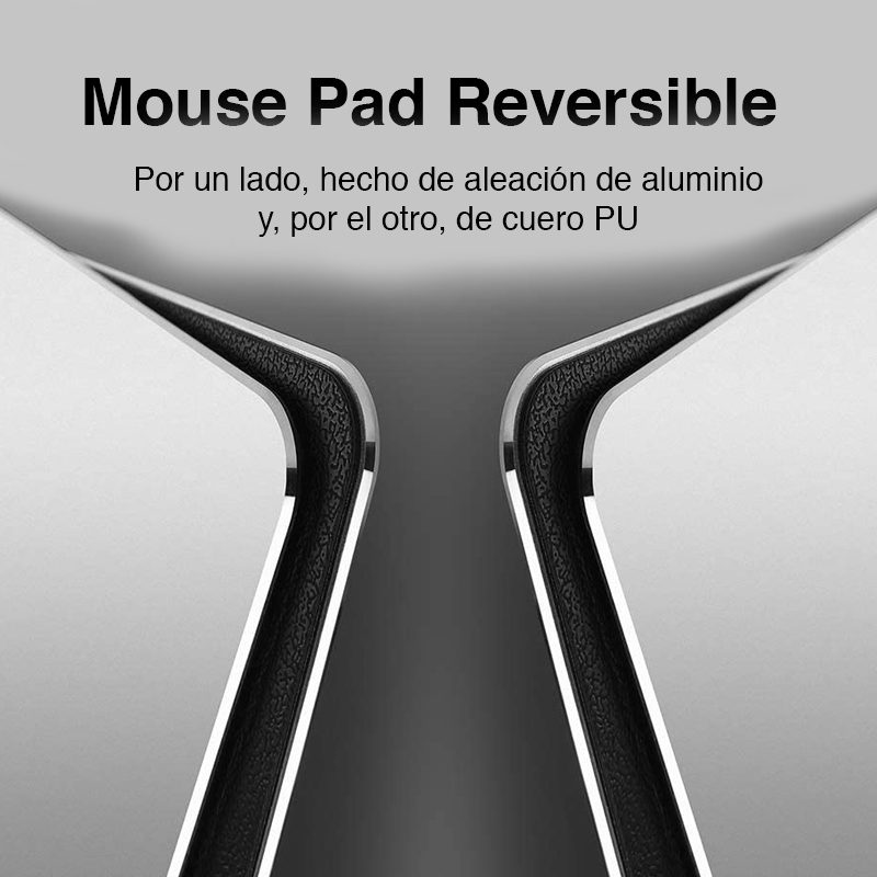 Mouse Pad Reversible Aluminio y Cuero PU - Imagen 4