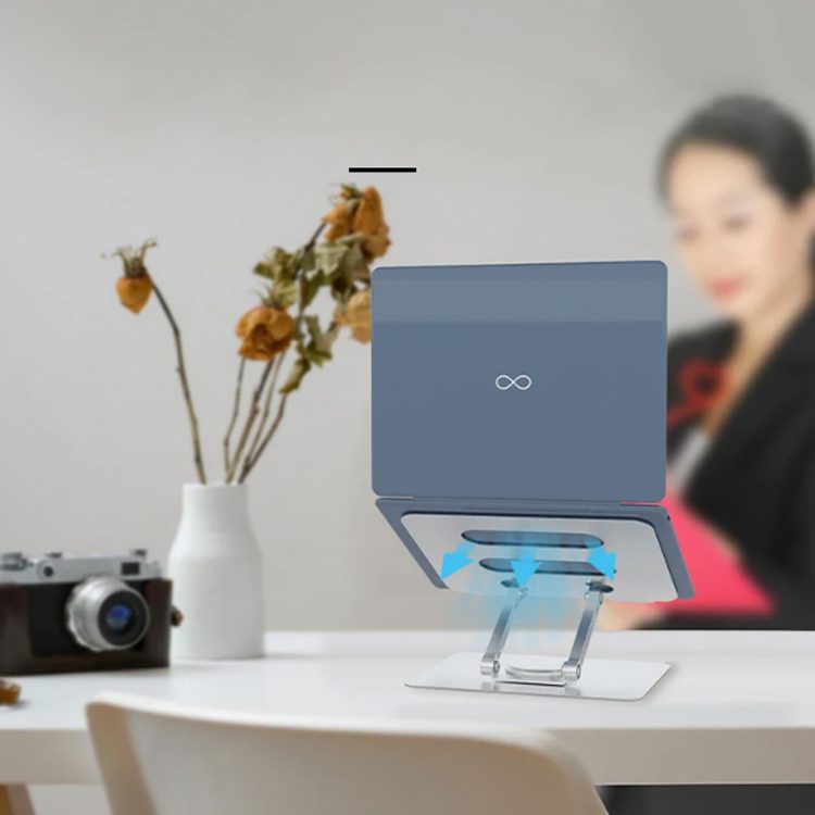 Soporte Notebook Giratorio aluminio ajustable 15.6" - Imagen 3