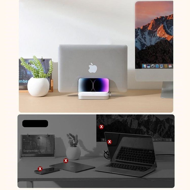Soporte vertical Notebook Macbook ajustable escritorio - Imagen 5