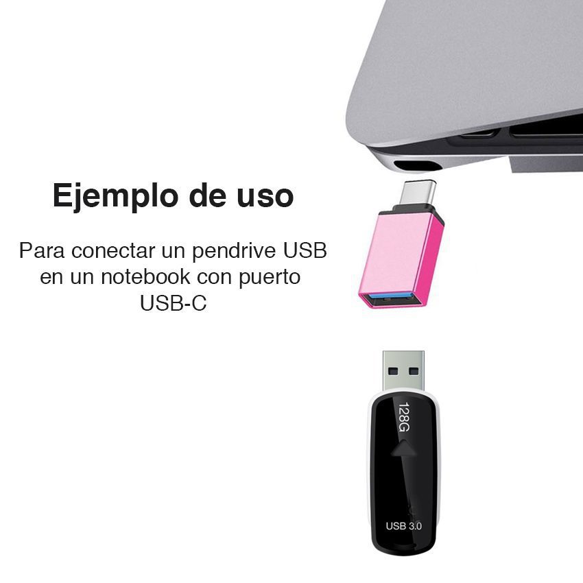 Adaptador USB tipo C a USB 3.0 OTG Celular Notebook - Imagen 4