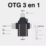 Adaptador OTG USB C Micro USB y Lightning a USB 3.0 - Imagen 4