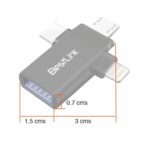 Adaptador OTG USB C Micro USB y Lightning a USB 3.0 - Imagen 2