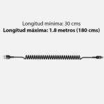 Cable USB C a USB Retráctil espiral cordón 1.8 mts - Imagen 2