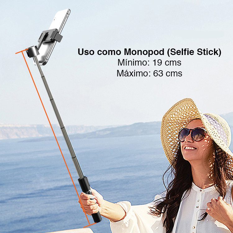 Palo Selfie Tripode Bluetooth celular iPhone Android P70 - Imagen 7