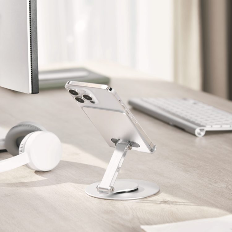 Soporte celular aluminio giratorio ajustable plegable - Imagen 3