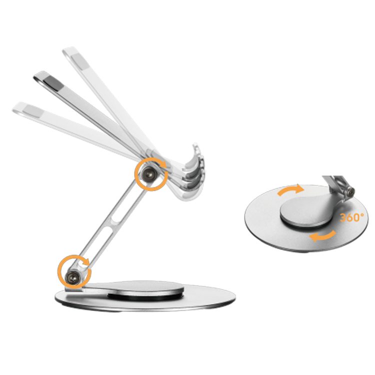 Soporte celular aluminio giratorio ajustable plegable - Imagen 6