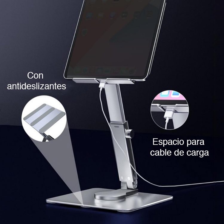 Soporte iPad Pro Air aluminio giratorio ajustable - Imagen 6