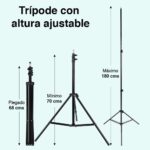 Trípode celular altura ajustable atril hasta 180 cms - Imagen 4