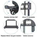 Soporte TV 100 pulgadas con ruedas Pedestal Móvil - Imagen 3