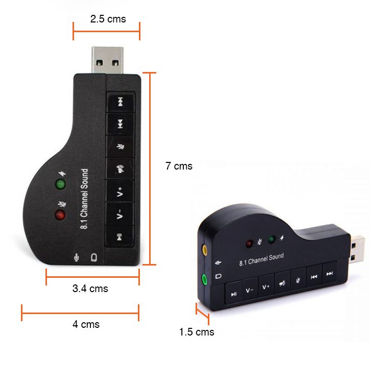 Tarjeta de sonido Audio USB Micrófono Audífonos 8.1ch - Imagen 6