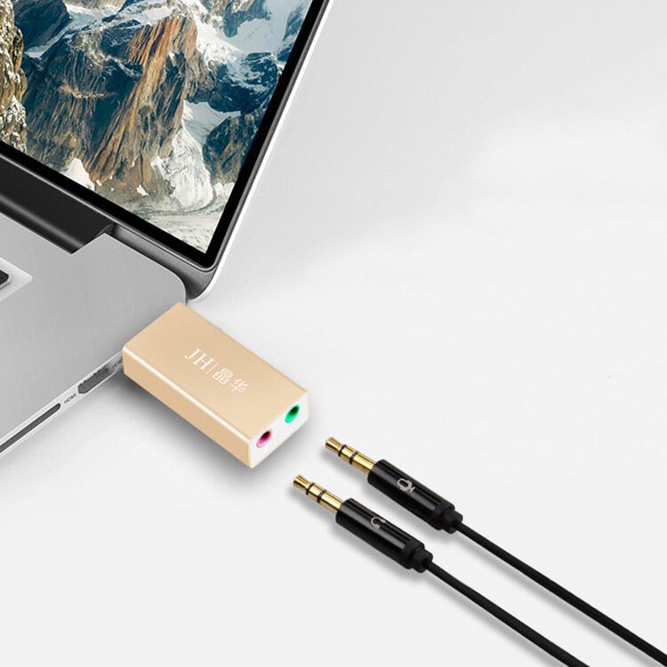 Tarjeta De Sonido USB a 3.5 mm micrófono audífono JH - Imagen 2