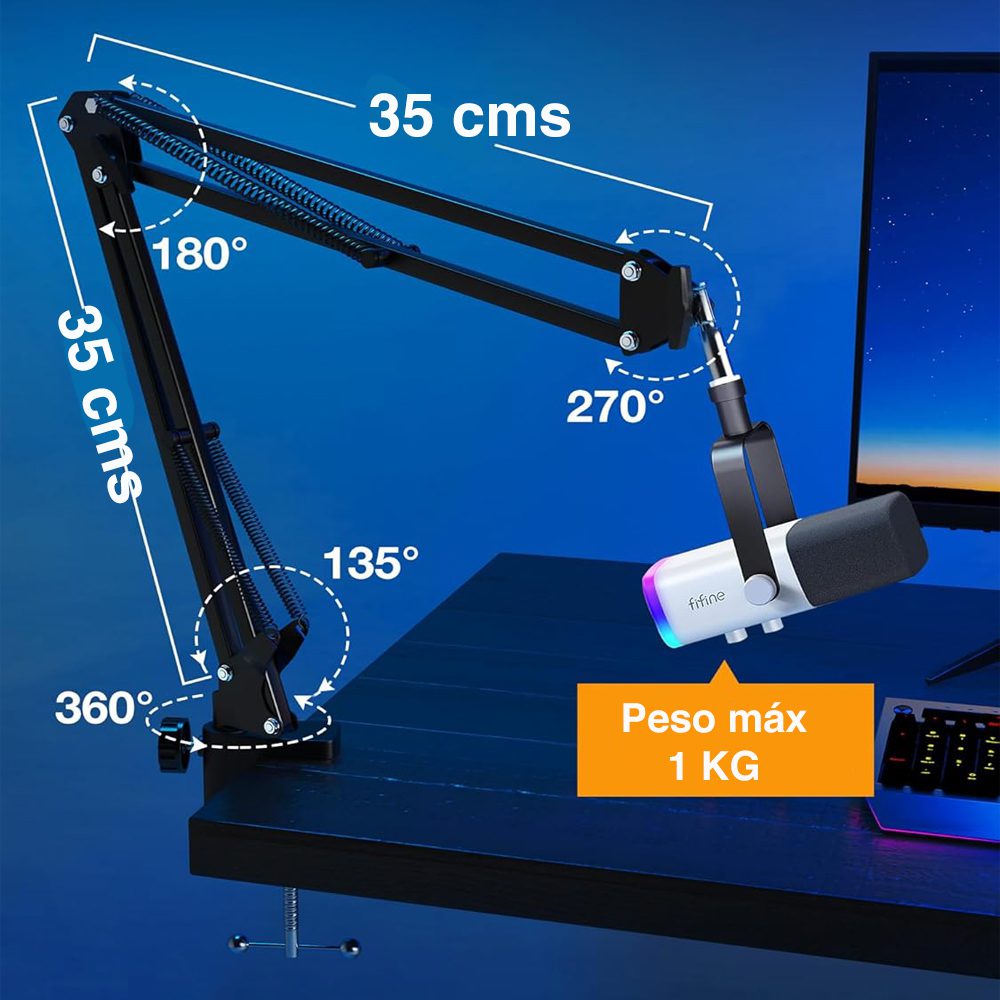 Brazo para micrófono ajustable Hyperx Blue Yeti - Imagen 6