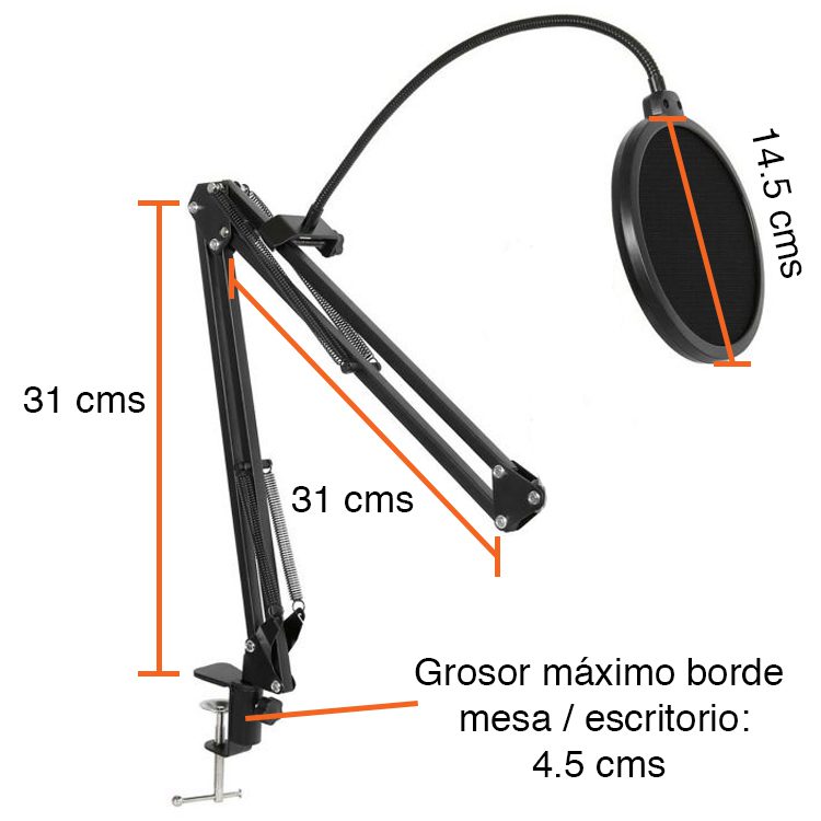 Brazo micrófono Hyperx Quadcast con antipop y aro led - Imagen 8