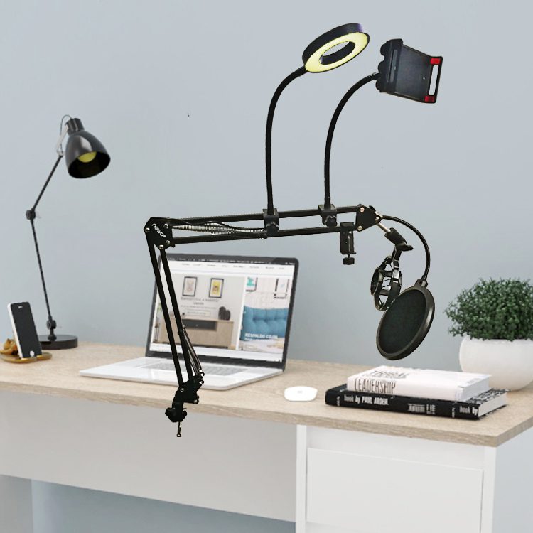 Brazo micrófono Hyperx Quadcast con antipop y aro led - Imagen 7