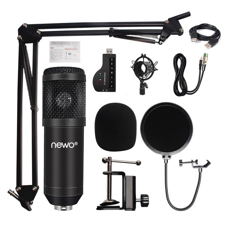 Kit Micrófono condensador atril y tarjeta sonido USB - Imagen 5