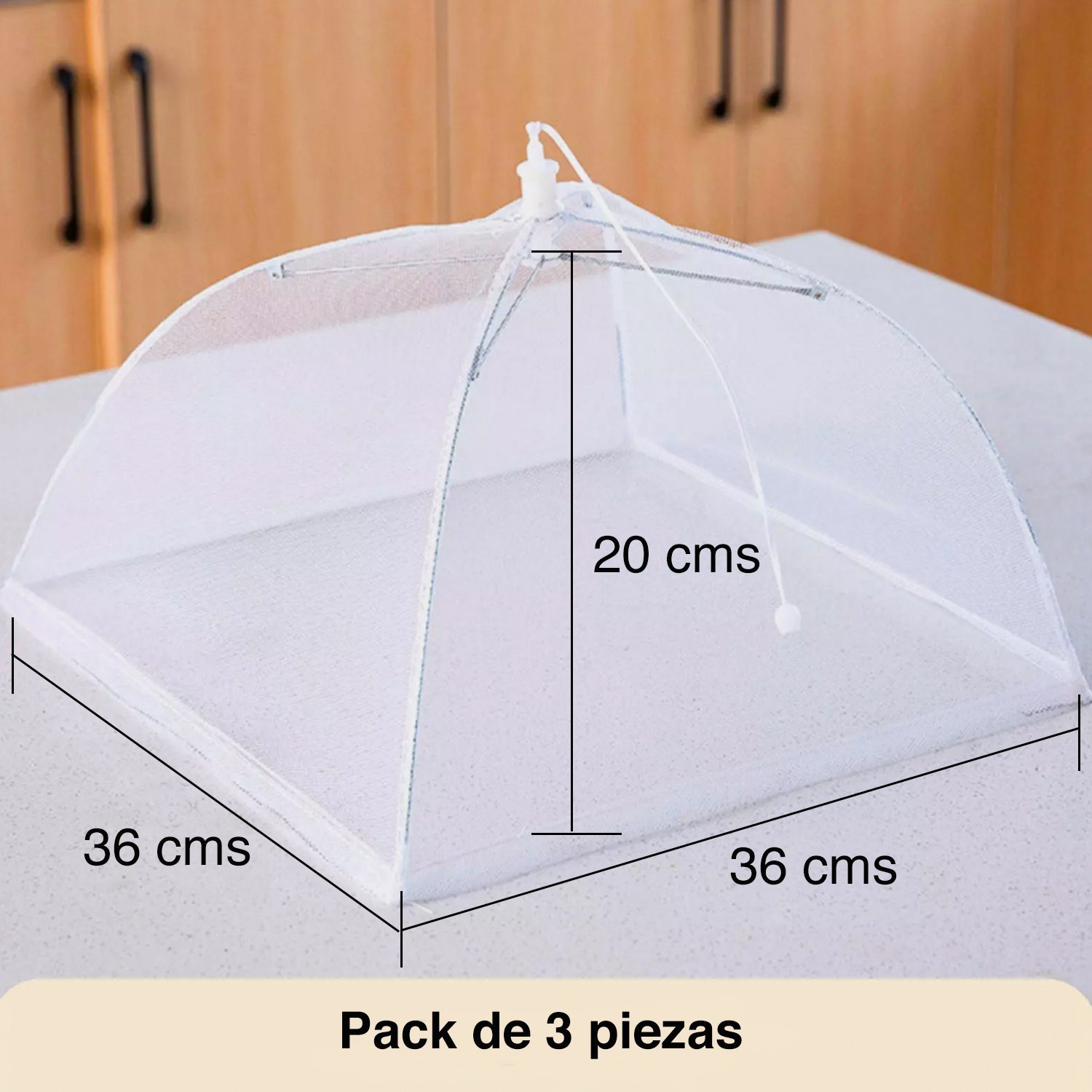 Malla cubre alimentos para cubrir antimoscas x 3 - Imagen 7