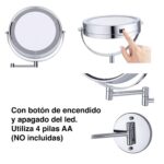 Espejo Led Baño Cosmético con Luz Articulado Abatible - Imagen 6