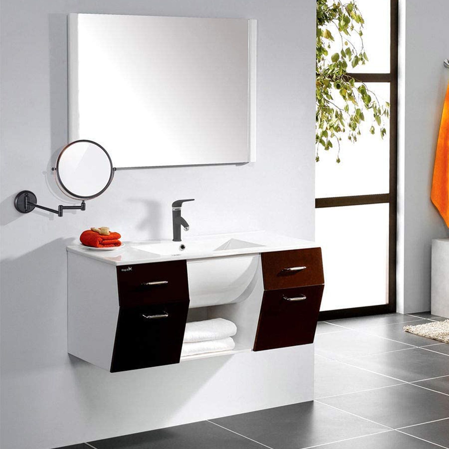 Espejo Cosmético Articulado Abatible Aumento Negro - Imagen 2