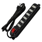 Alargador corriente Zapatilla Enchufe 6 tomas Negro