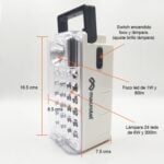 Luz emergencia con radio FM Foco led recargable - Imagen 4