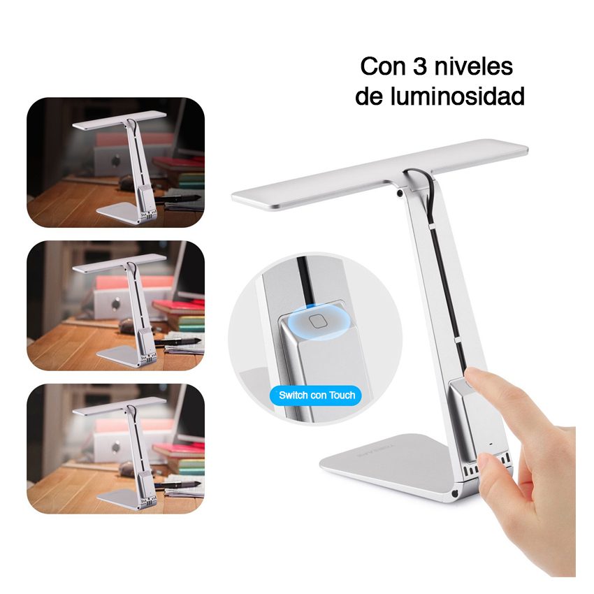 Lámpara Led Escritorio Recargable Estilo Mac - Imagen 3