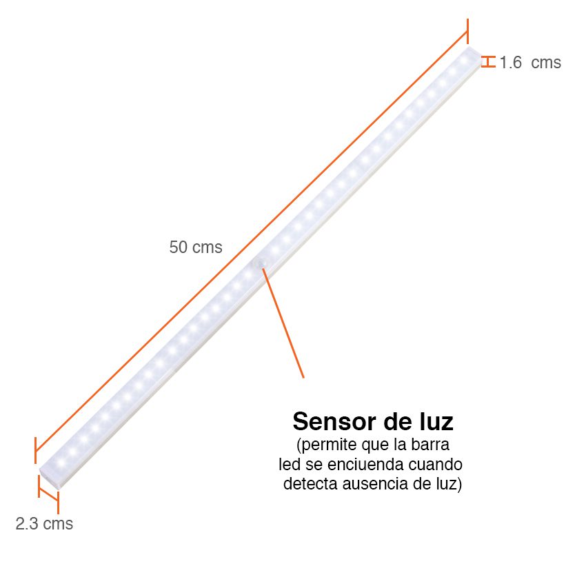 Barra Luz Led con sensor de movimiento 50 cms - Imagen 3