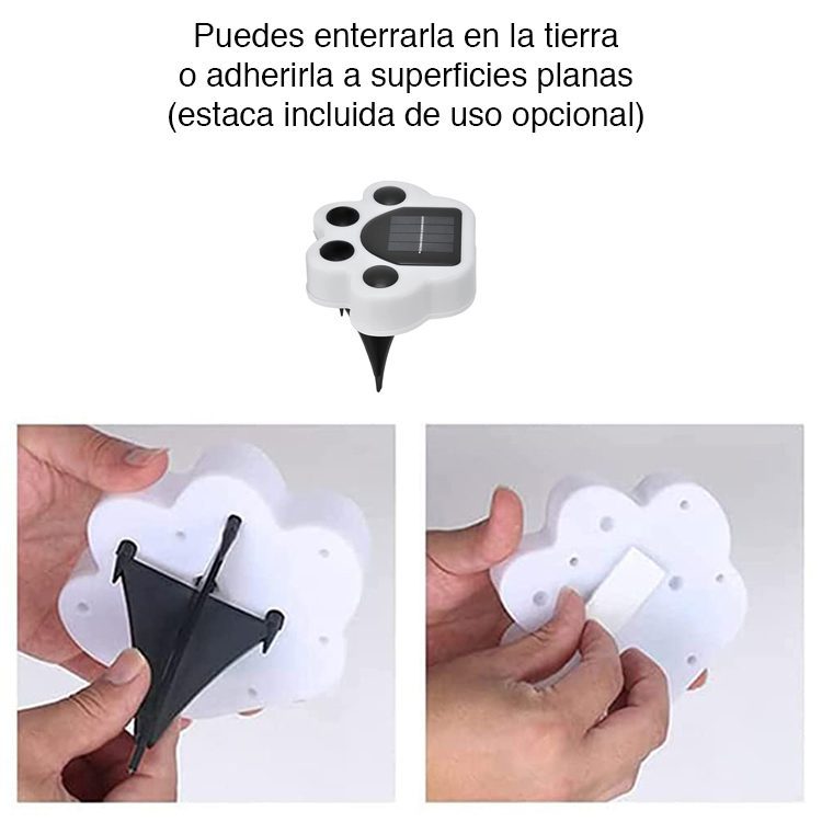 Luz solar jardín estaca diseño huella cálida - Imagen 4